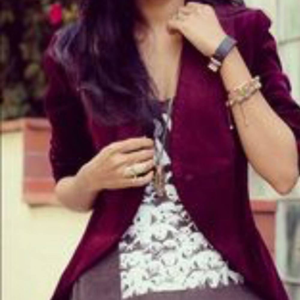 Anthropologie Ainsley Tailored Velvet Blazer XS - Picture 2 of 8